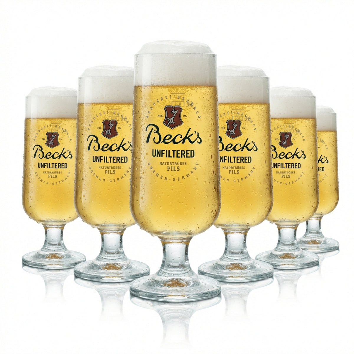 6 bicchieri da birra Becks da 0,5 l, edizione "Unfiltered" nuova