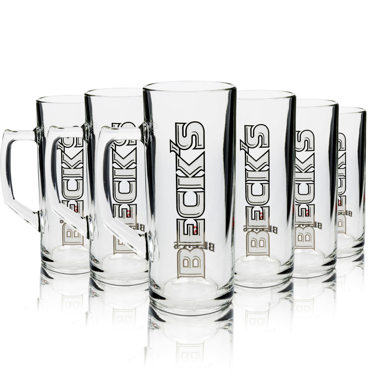 6 bicchieri da birra Becks 0,5 l Reno Borgonovo Seidel con manico Bicchieri Humpem – Vista 5