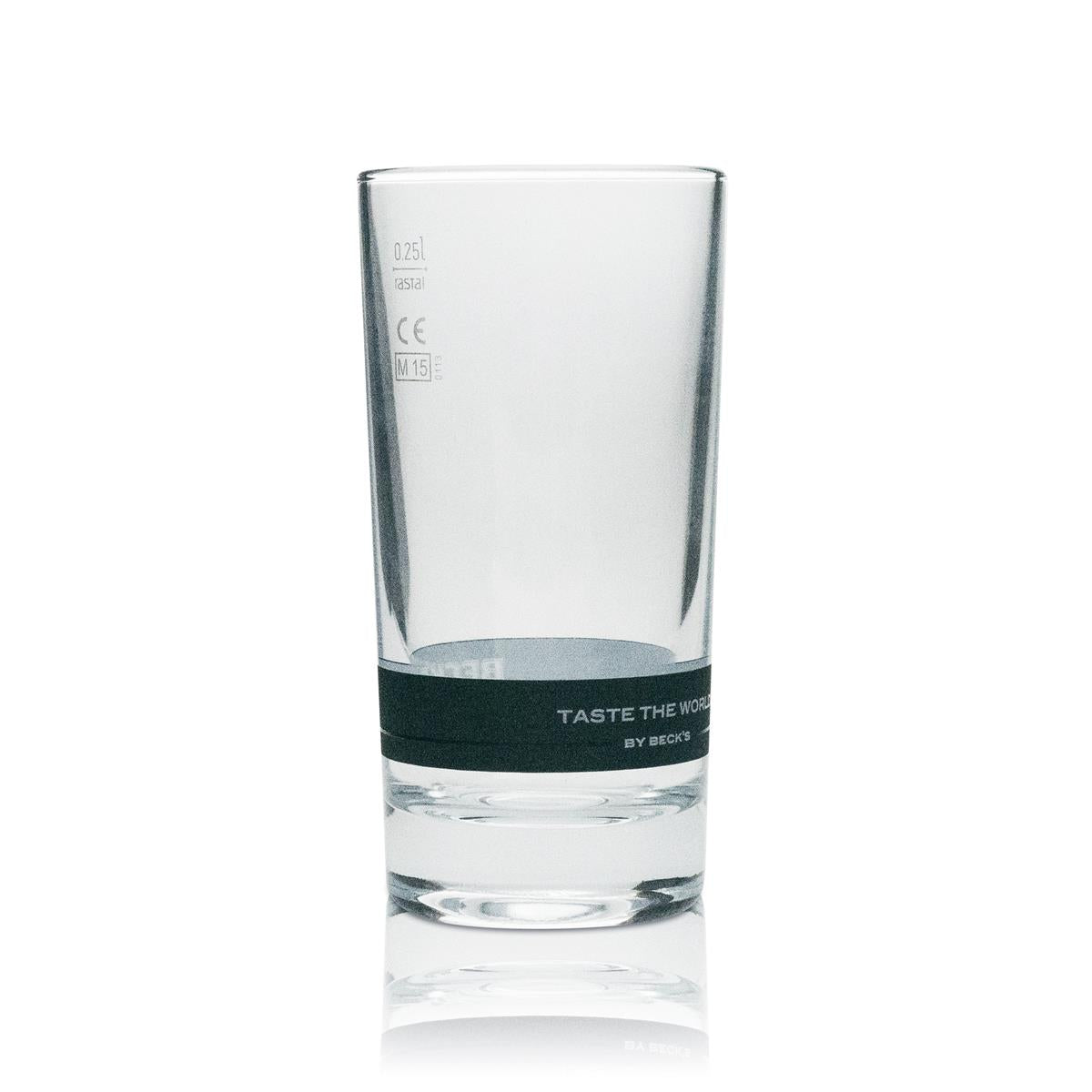 6 bicchieri da birra Becks Longdrink 250 ml con strisce grigie – Vista 3
