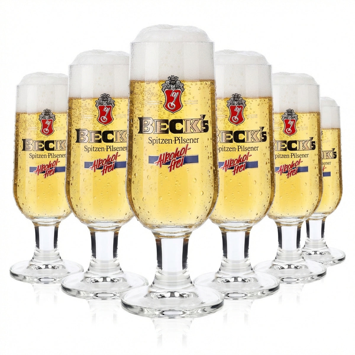 6 bicchieri da birra Becks Bier Pokal 0,2 l Ritzenhoff "Alkoholfrei" argento