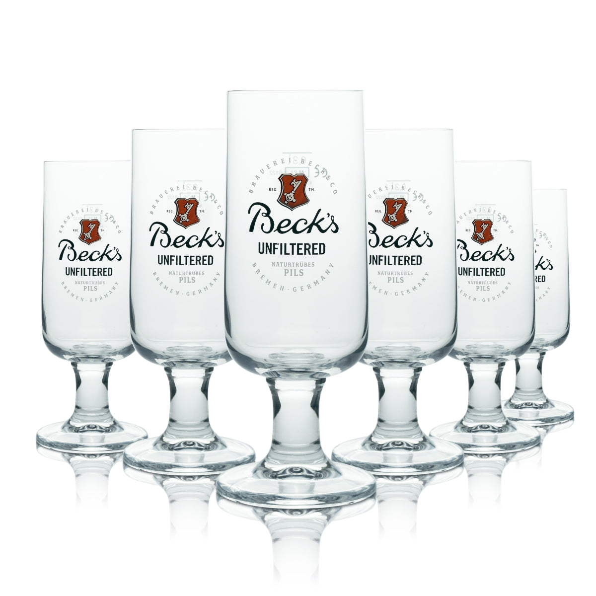 6 bicchieri da birra Becks da 0,3 l, set di bicchieri a calice tulipano, edizione speciale Pils non filtrata naturalmente torbida – Vista 3