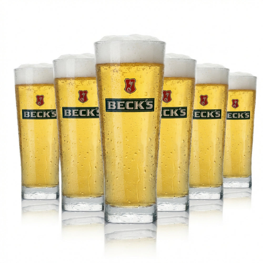 6 bicchieri Becks da 0,5 l Henry Becher Contour Gastro Pils Gold Unfiltered Bier