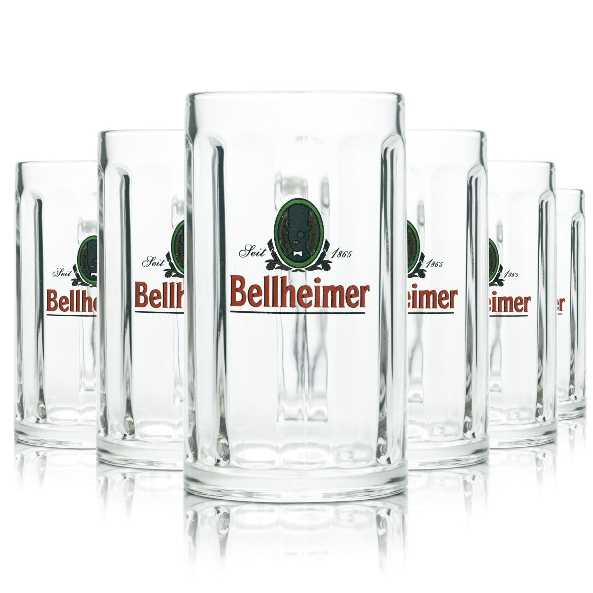 6 bicchieri da birra Bellheimer da 0,5 l con profilo, boccale Humpen, birrificio Pfälzer