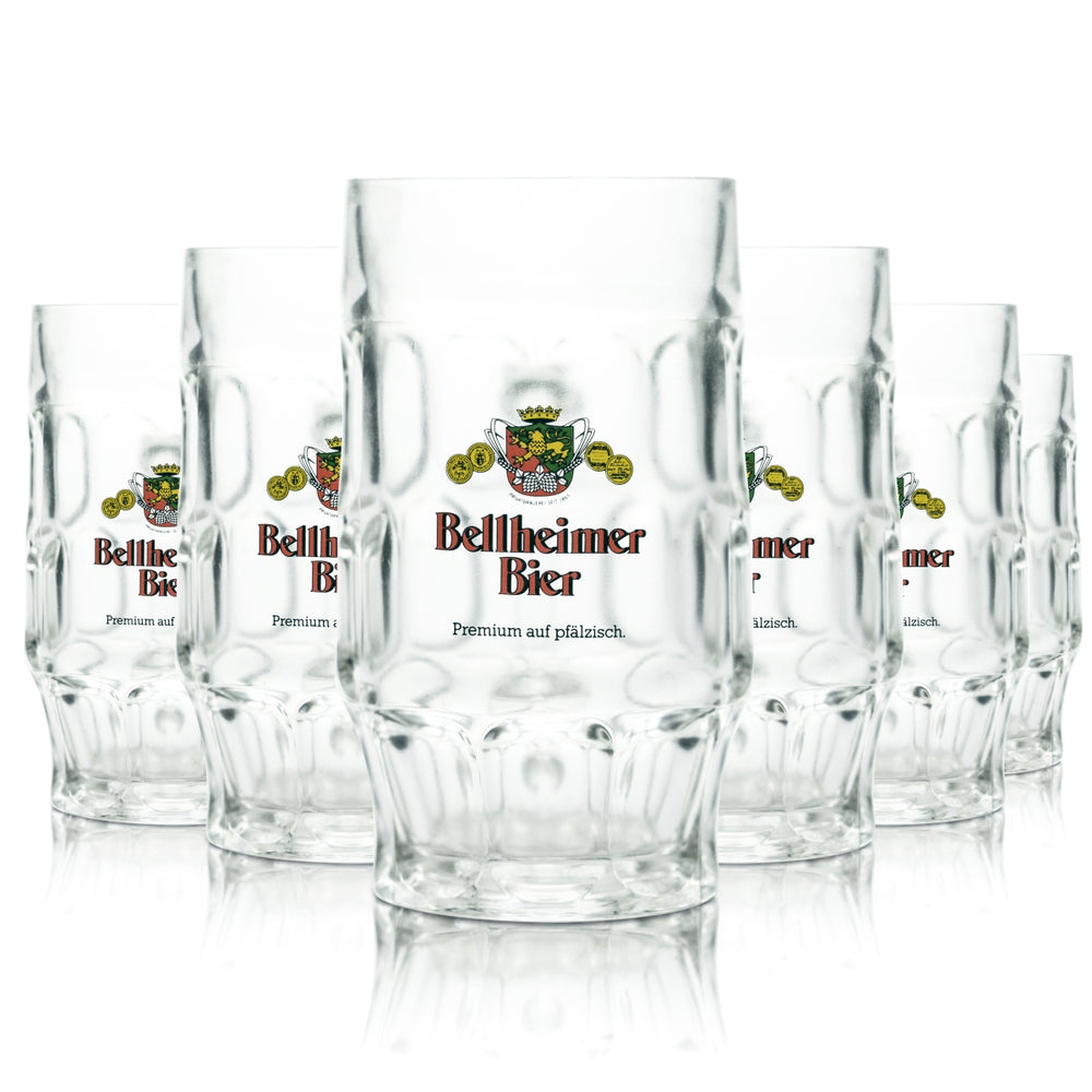 6 bicchieri da birra Bellheimer 0,5 l Premium Pfalz Brauerei Humpen Seidel