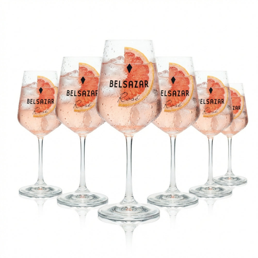 6 bicchieri Belsazar 0,39 l per vermouth, aperitivi, cocktail e long drink rosé tonic