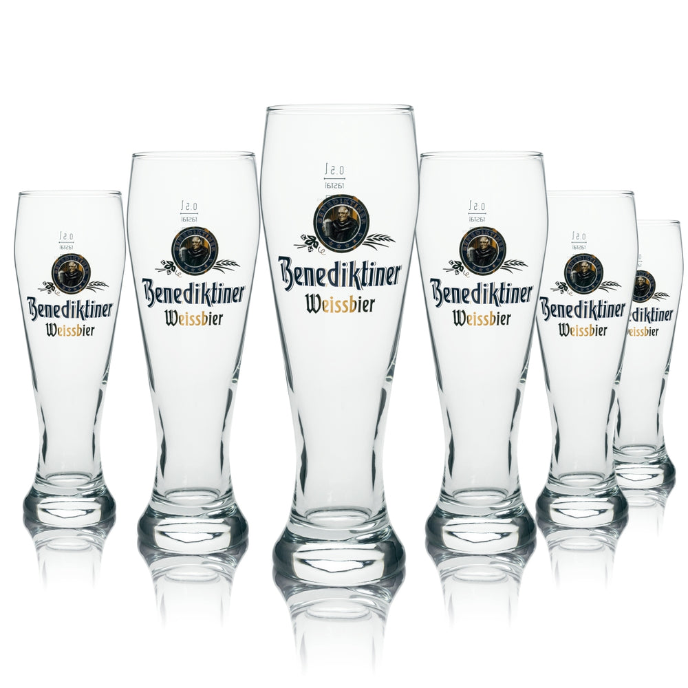 6 bicchieri da birra Benediktiner Weizen 0,5 l Rastal