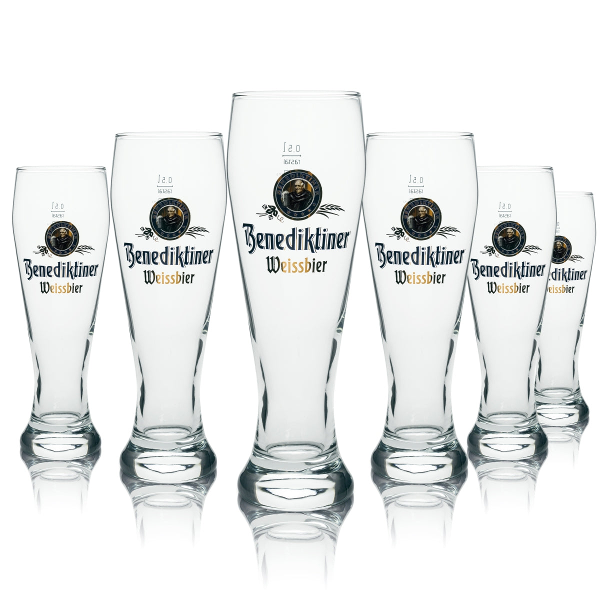 6 bicchieri da birra Benediktiner Weizen 0,5 l Rastal