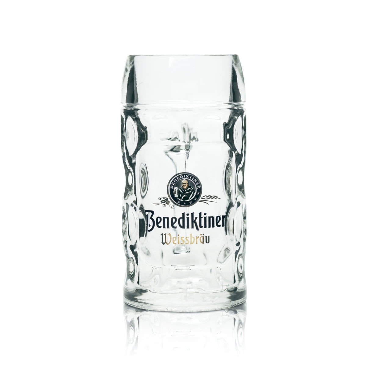6 bicchieri da birra Benediktiner Weissbräu 0,3 l boccale Isar Seidel con manico – Vista 3