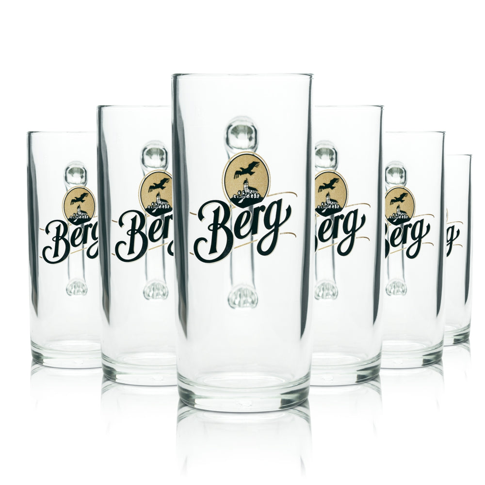 6 bicchieri da birra Berg Brauerei 0,5 l boccale Sahm Seidel con manico bicchieri boccali boccali da birra