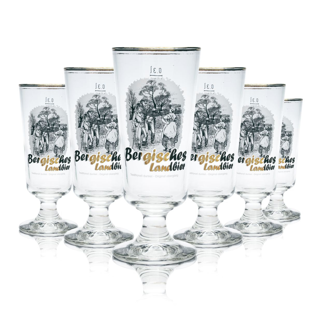 6 bicchieri da birra Bergisches Landbier 0,3 l con tappo a tappo, bicchieri a tulipano, set