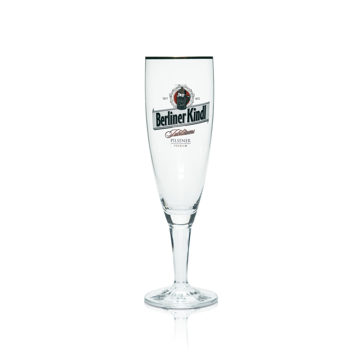 6 bicchieri Berliner Kindl da 0,3 l a forma di coppa tulipano con bordo dorato, birra Pilsener – Vista 2
