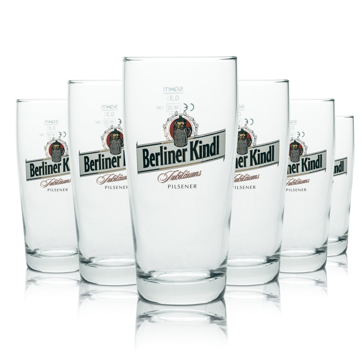 6 bicchieri Berliner Kindl 0,3 l Willi Becher Bicchieri da birra Pilsener Birrificio Gastronomia