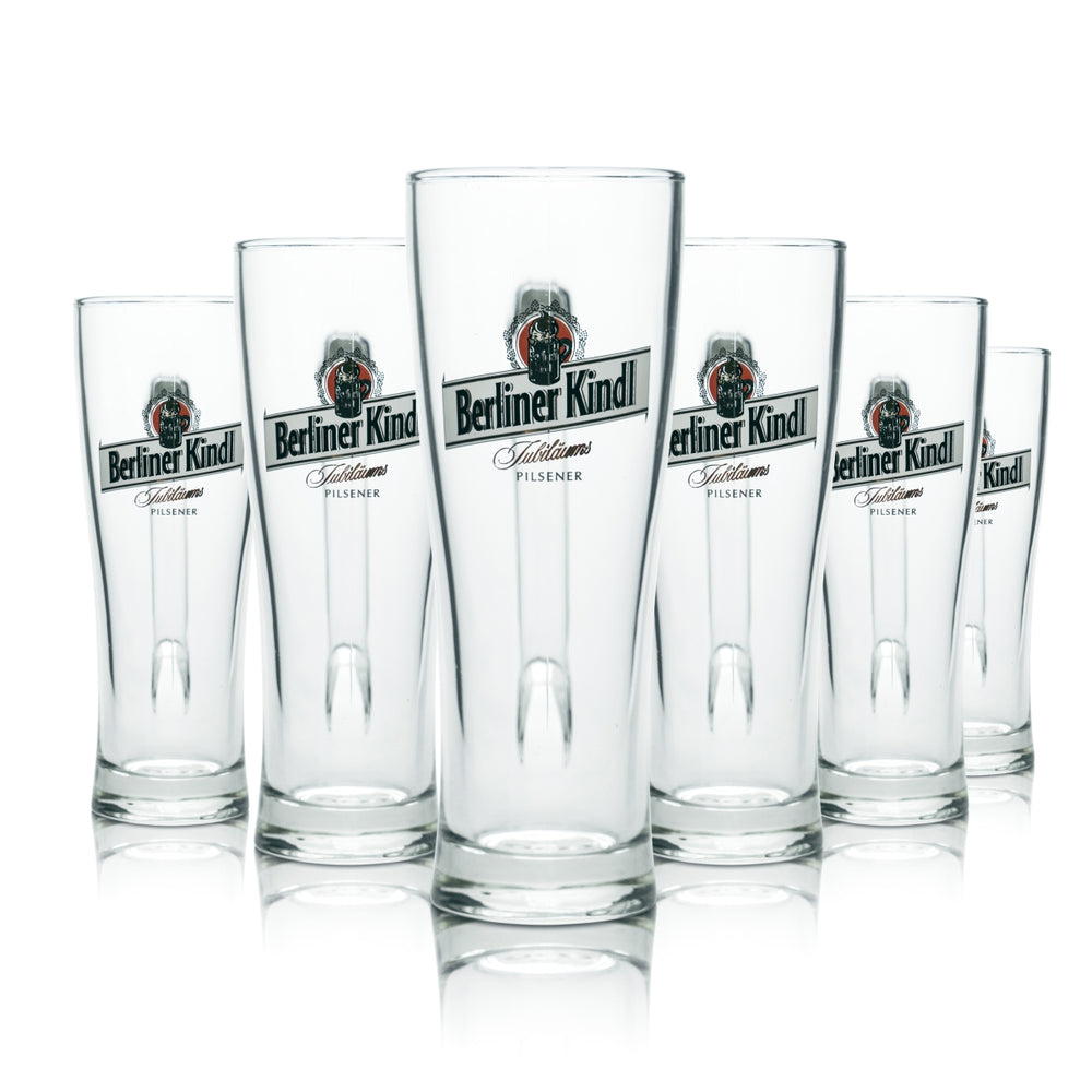 6 bicchieri Berliner Kindl da 0,5 l con design a forma di boccale da birra, birrificio Pilsener
