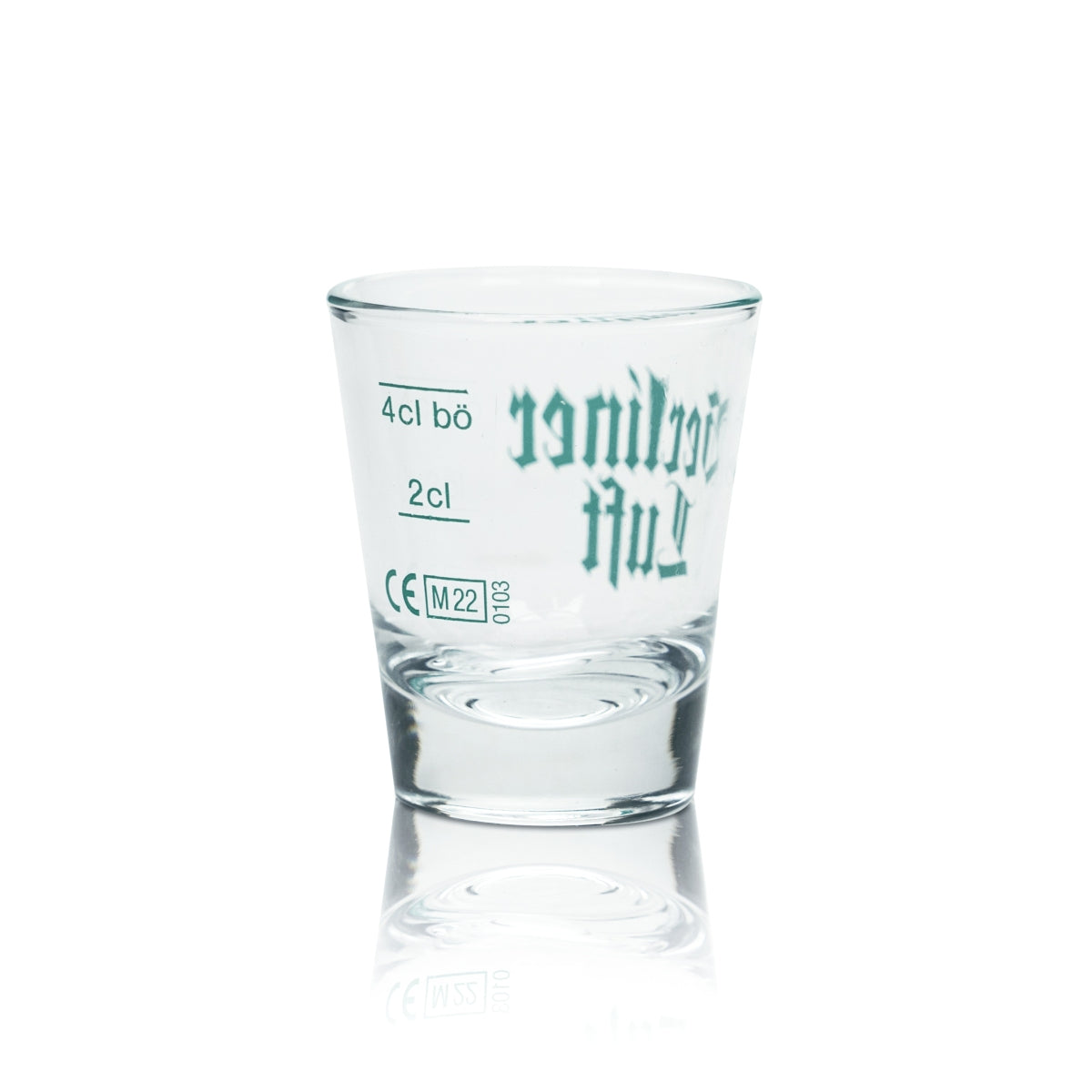 6 bicchieri da liquore Berliner Luft in vetro da 4 cl con stampino, bicchierini da shot Pfeffi Gastro in rovere – Vista 3