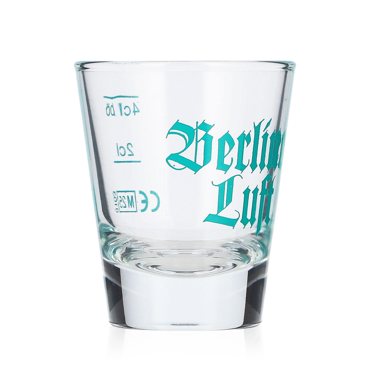 6 bicchieri da tequila Berliner Luft da 2 cl + bicchierini da shot da 4 cl con logo turchese – Vista 3
