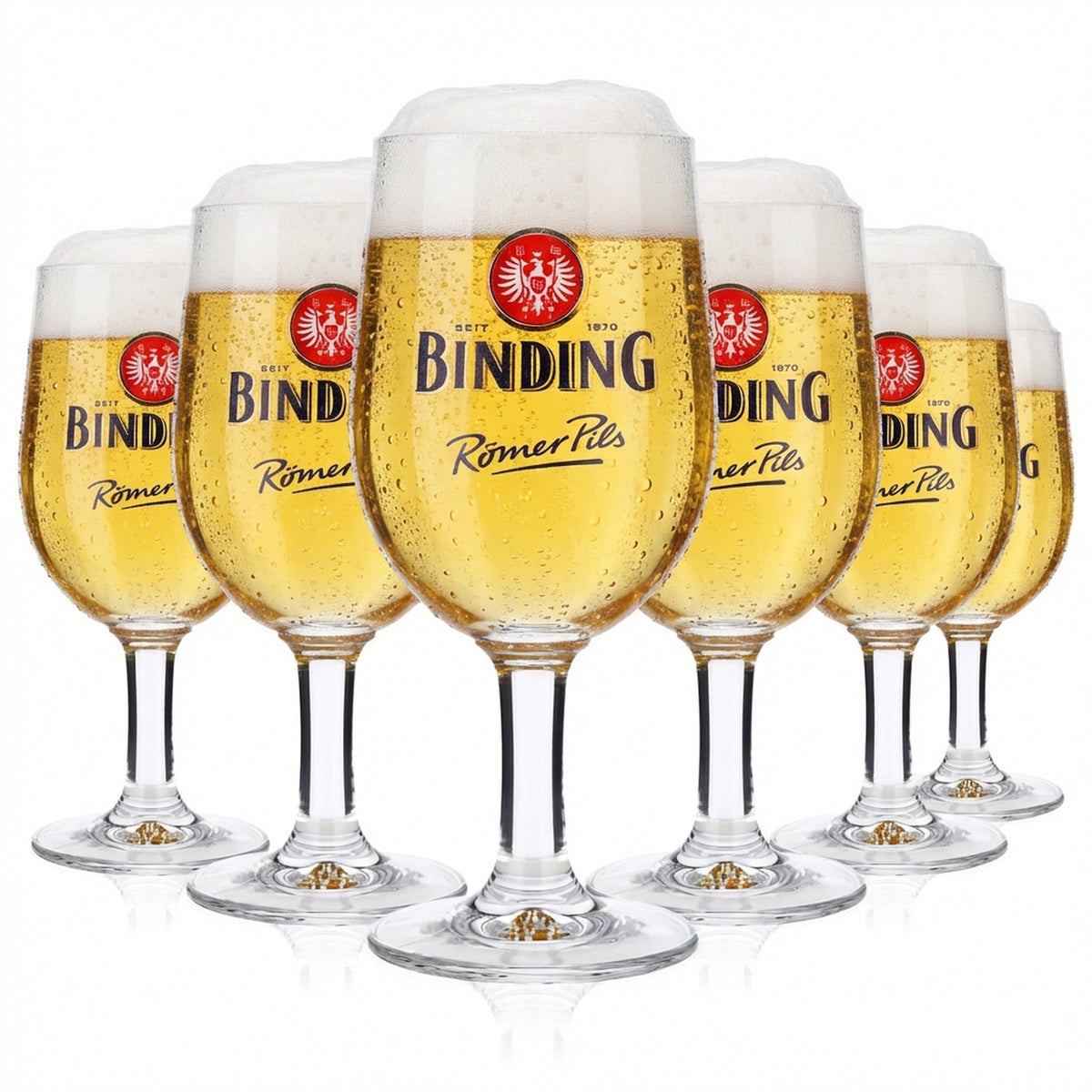 6x Bicchiere da birra Binding 0,3 l Bicchieri da birra Bicchiere a calice Bicchiere a calice con stelo Bicchiere da birra Pils