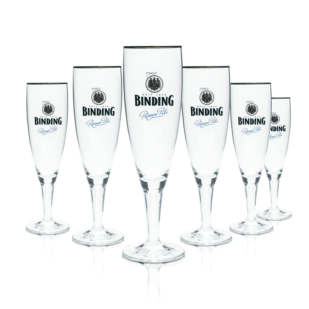 6 bicchieri da birra tulipano con bordo dorato, 0,3 l, vetro, birra, birrificio, ristorazione