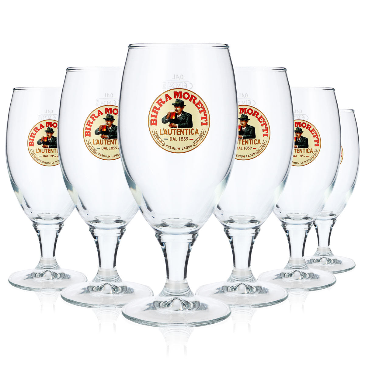 6 bicchieri da birra Birra Moretti 0,4 l, forma bombata – Vista 5