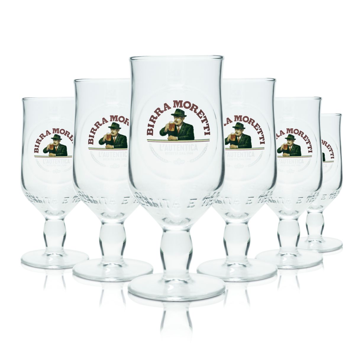 6x Birra Moretti Gas 0,25 l bicchieri a calice Ricetta Dal 1859 Bicchiere a tulipano Pils Italia – Vista 3