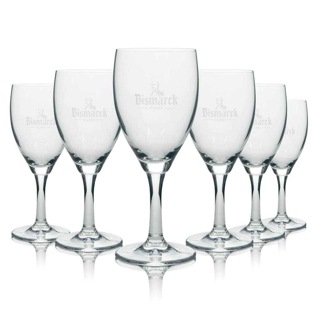6 bicchieri da acqua Bismarck con scritta bianca e testa Ritzenhoff 26 cl