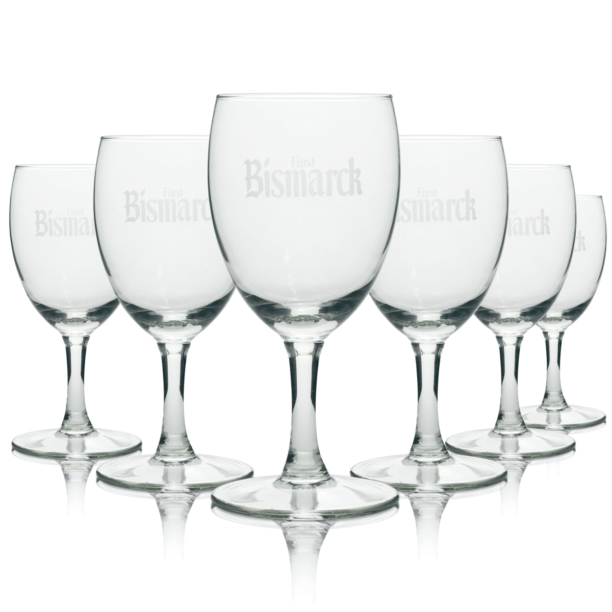 6 bicchieri da acqua Bismarck con scritta bianca rastal 19 cl