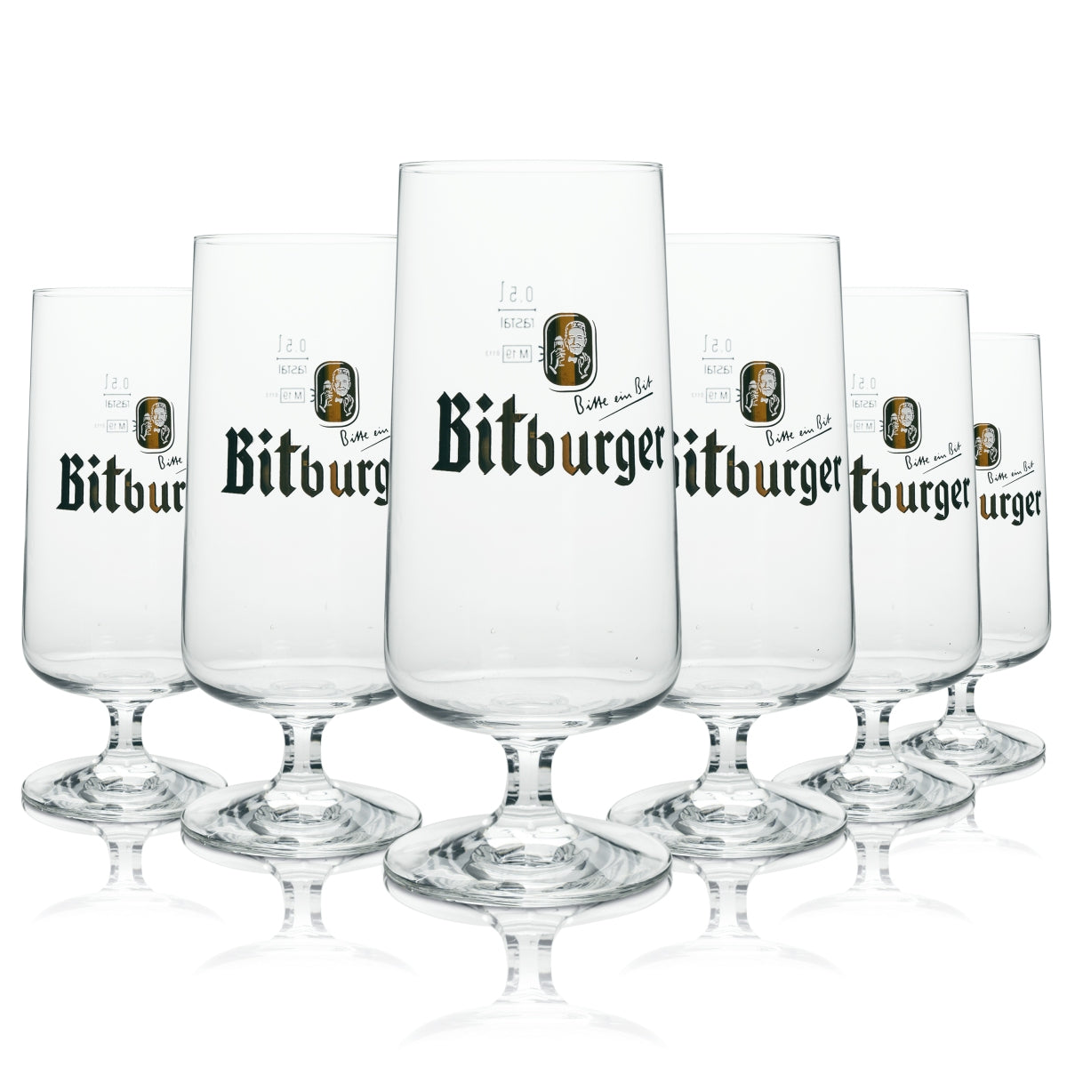 6 bicchieri da birra Bitburger esclusivi 500 ml rastal – Vista 2