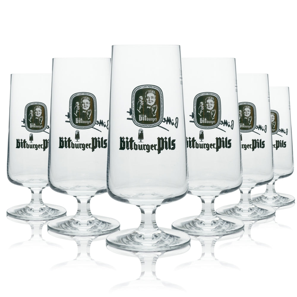 6 bicchieri da birra Bitburger Pils "Bitte ein Bit" Rastal da 300 ml