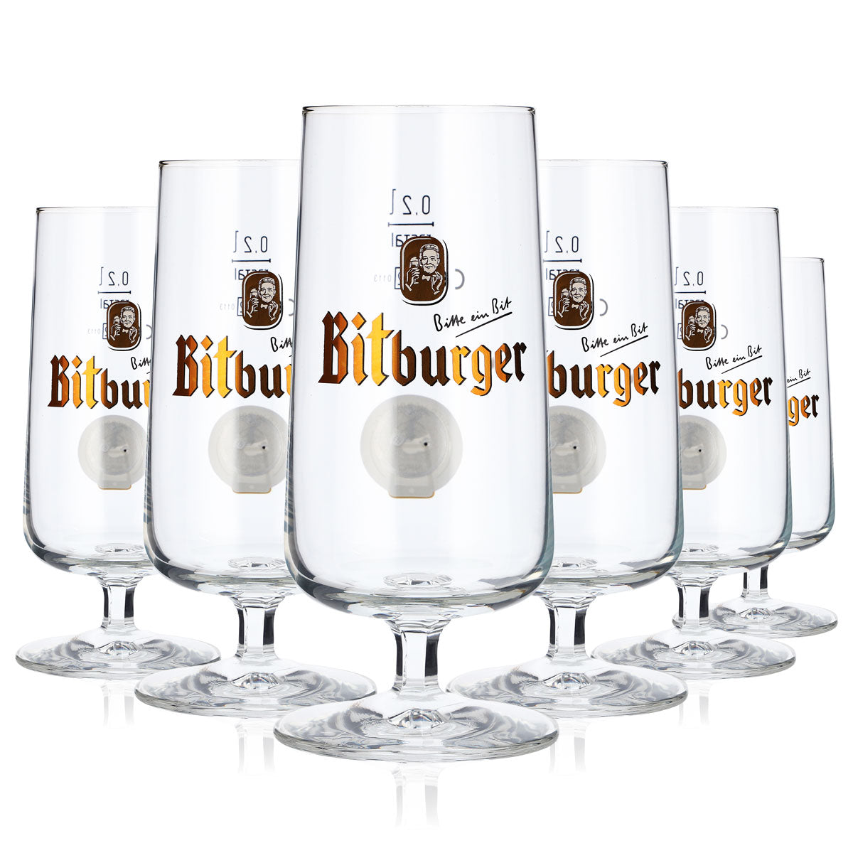 6 bicchieri da birra Bitburger da 0,2 l con chip NFC Rastal – Vista 5