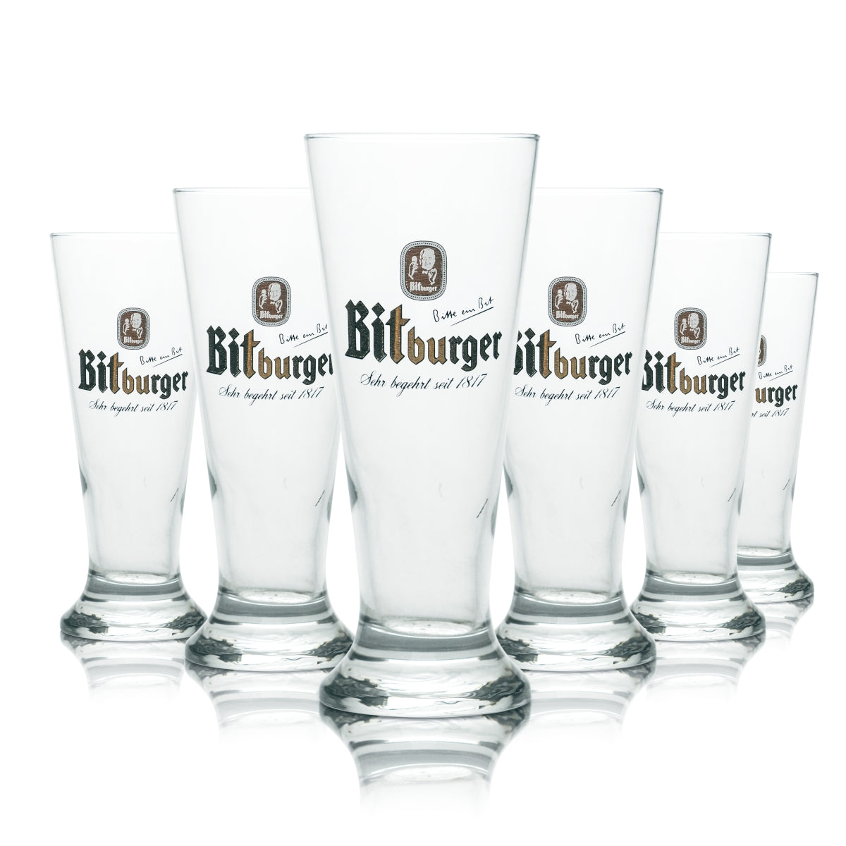 6 bicchieri Bitburger da 0,3 l Willi Becher Pokal Brauerei Pilsener Radler