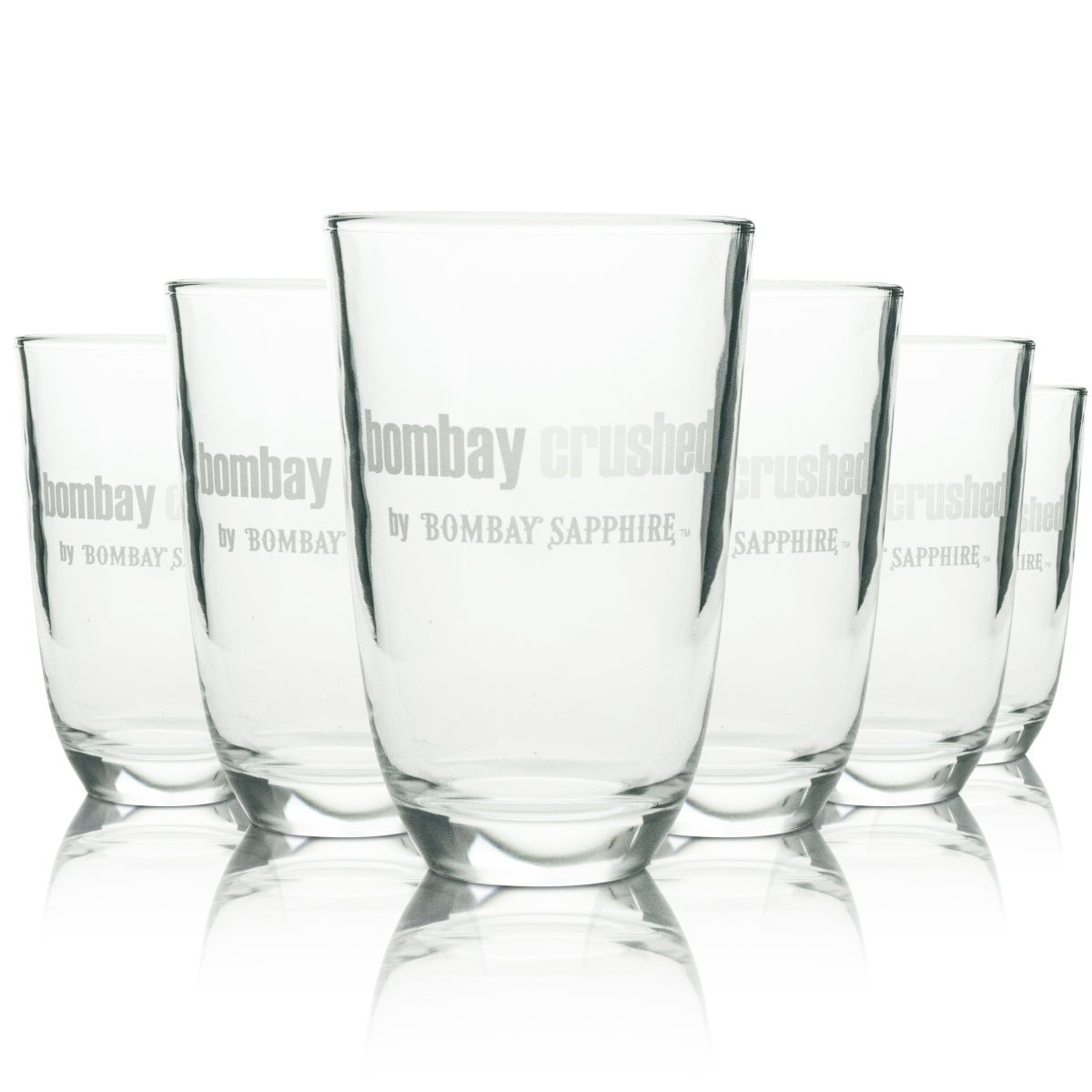 6 bicchieri Bombay 0,42 l Sapphire Gin Tonic Tumbler Bicchieri Crushed Edition