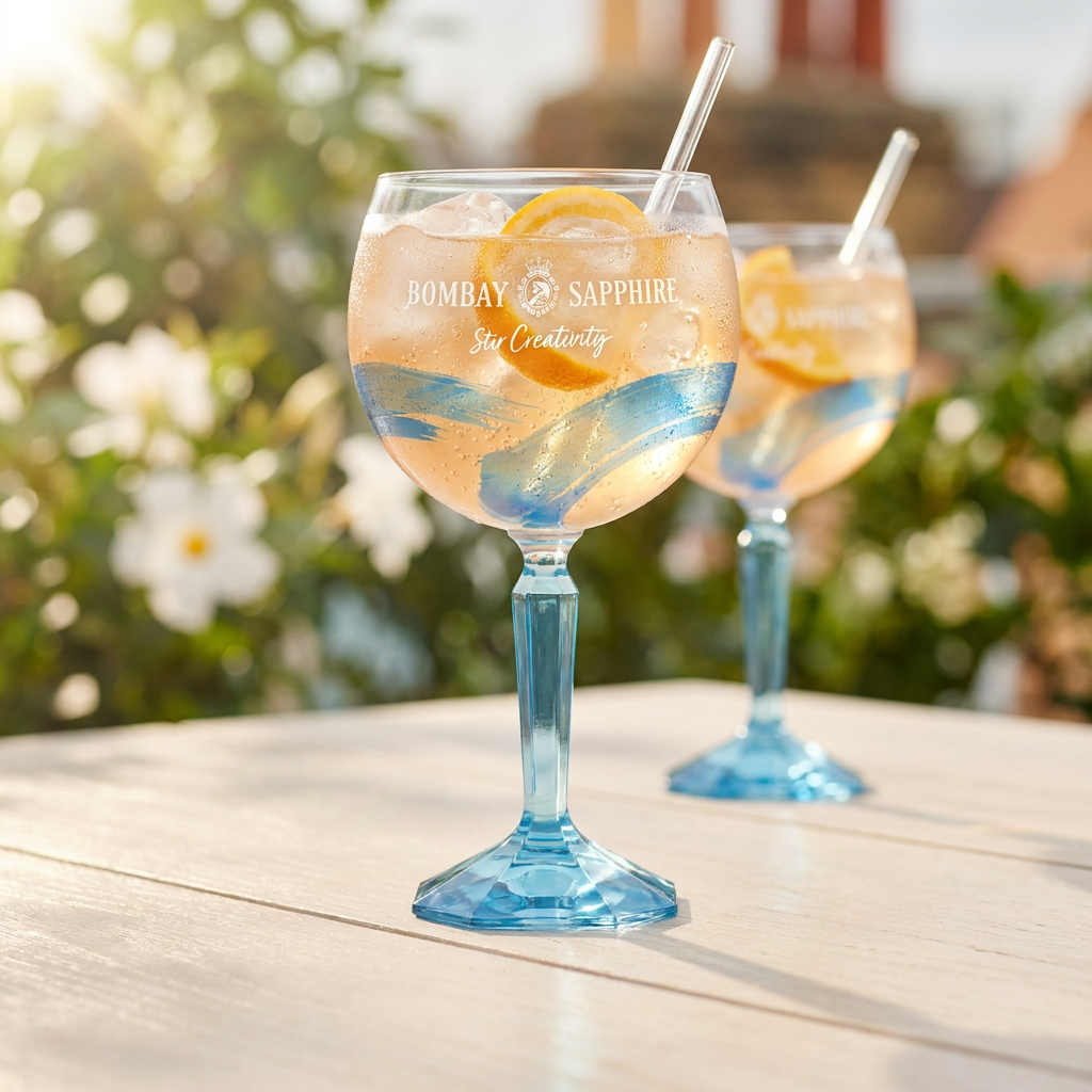 6 bicchieri Bombay Sapphire Gin Stir Creativity 68 cl edizione speciale Balloon Bar – Vista 2