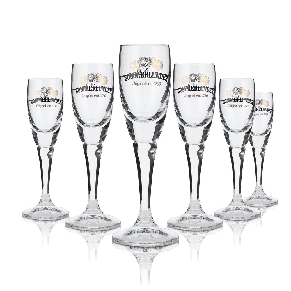 6 bicchieri Bommerlunder da 40 ml Set di bicchieri Akvavit Bicchieri da liquore Bicchieri con stelo Bicchieri da grappa
