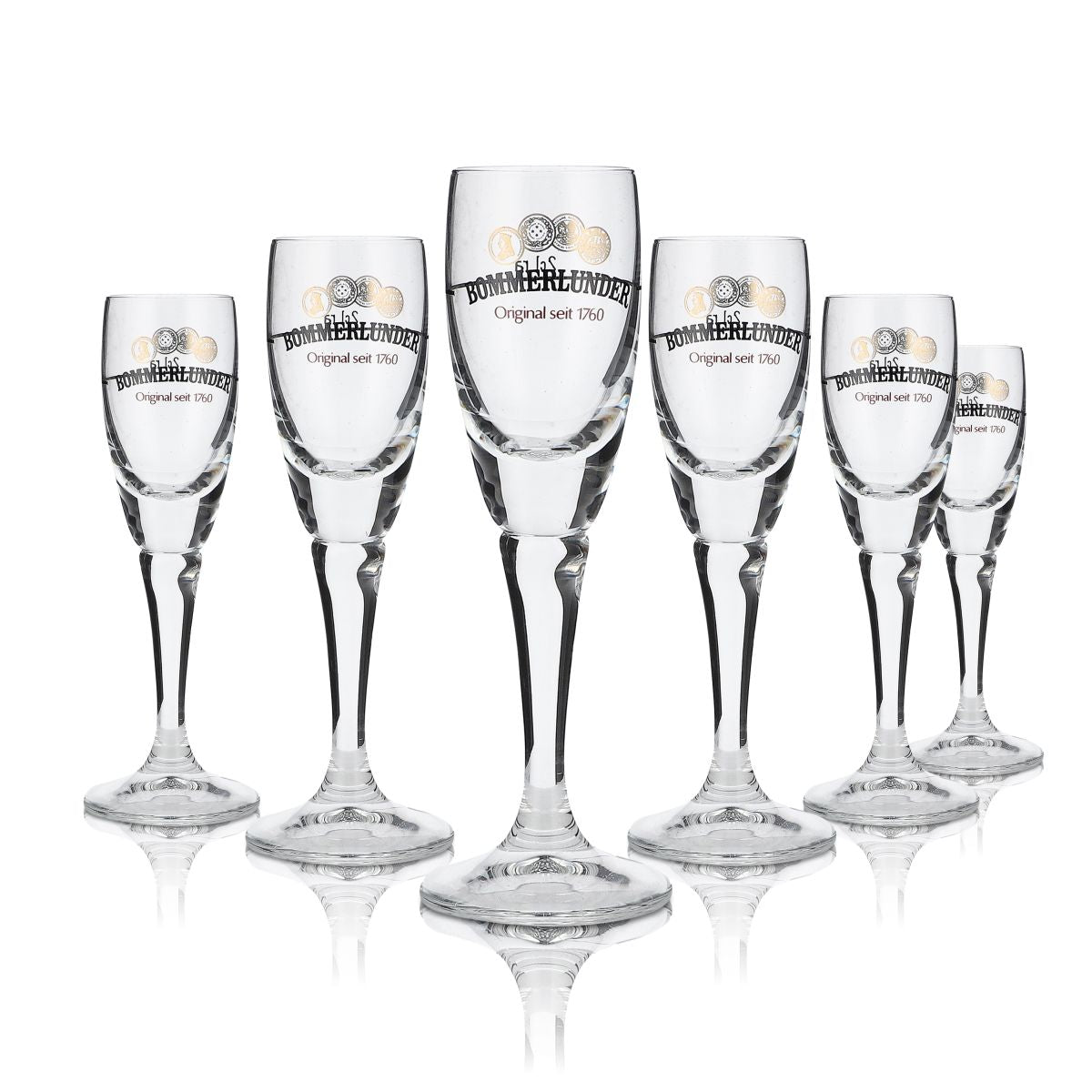 6 bicchieri Bommerlunder da 40 ml Set di bicchieri Akvavit Bicchieri da liquore Bicchieri con stelo Bicchieri da grappa