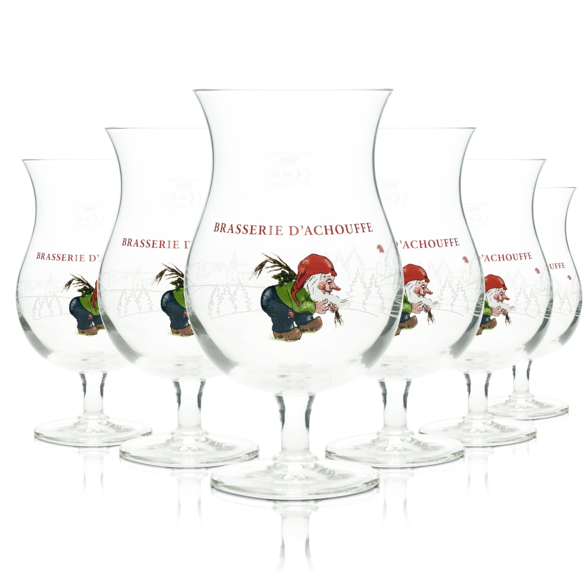 6 bicchieri da birra Brasserie D'Achouffe 0,5 l, forma a coppa, birra artigianale, nano, Belgio