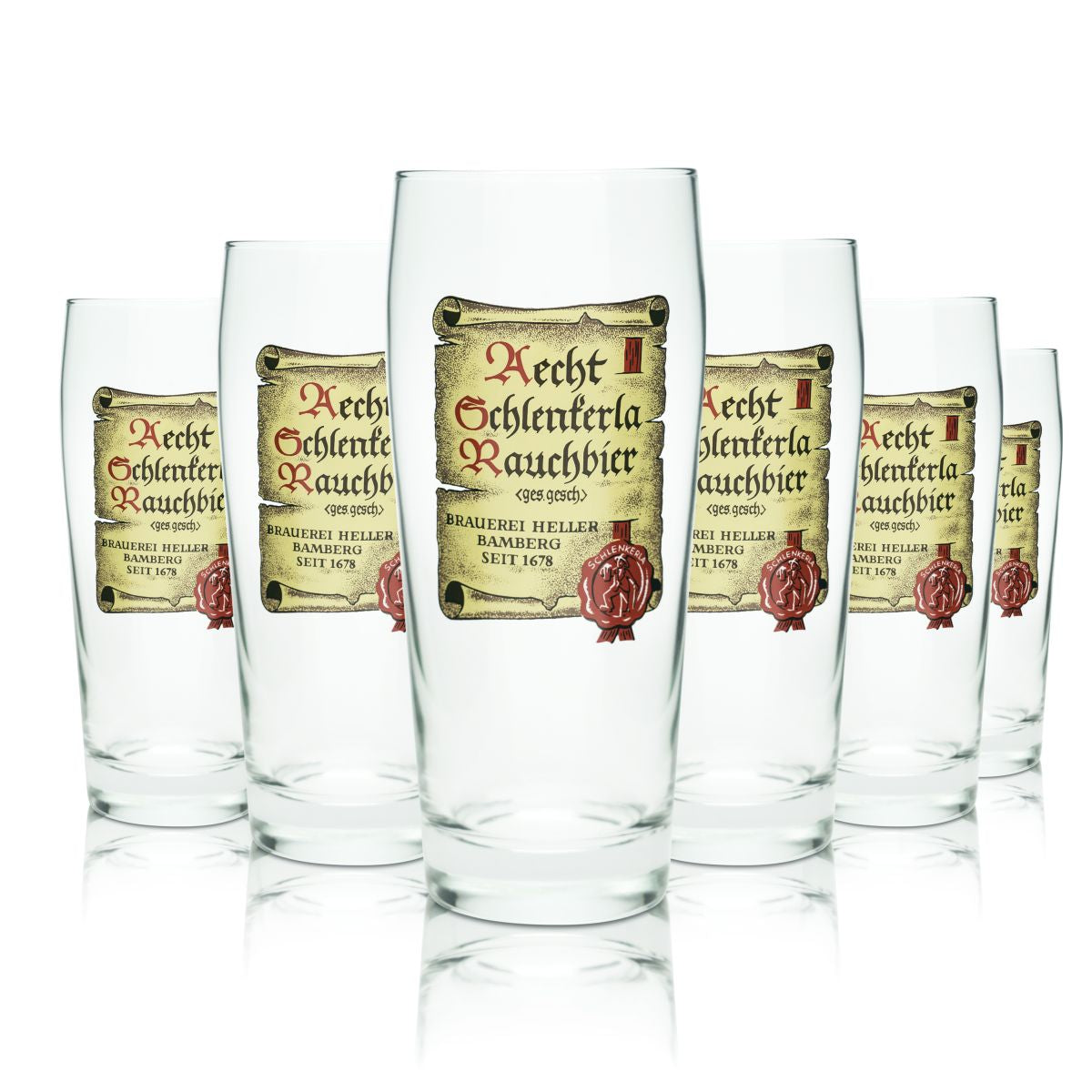 6 bicchieri da birra chiara da 0,5 l della birreria Willi Becher, set Baviera