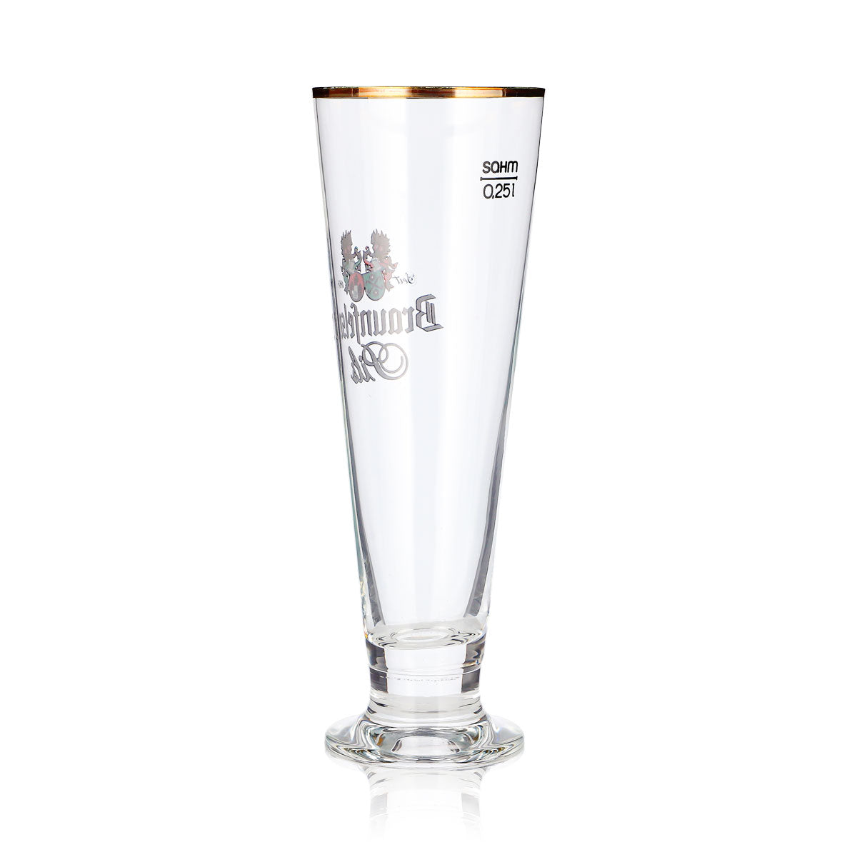6 bicchieri da birra Braunfelser da 0,25 l, a forma di coppa con bordo dorato, modello Pils Sahm (set da 6) – Vista 5