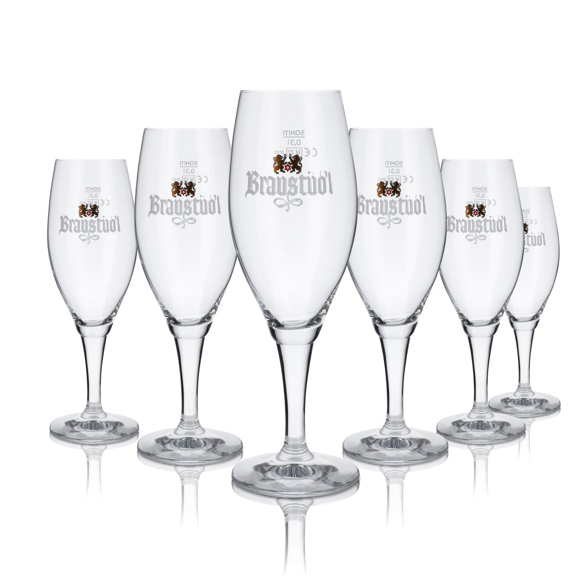 6 bicchieri da birra Braustübl 0,3 l a forma di coppa tulipano Set di bicchieri da birra Pils Birrificio Darmstädter Brauerei