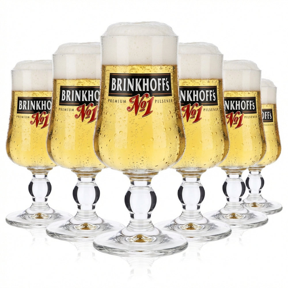 6 bicchieri da birra Brinkhoffs Bicchieri da birra da 0,2 l Bicchieri da birra Calice Logo verde RC