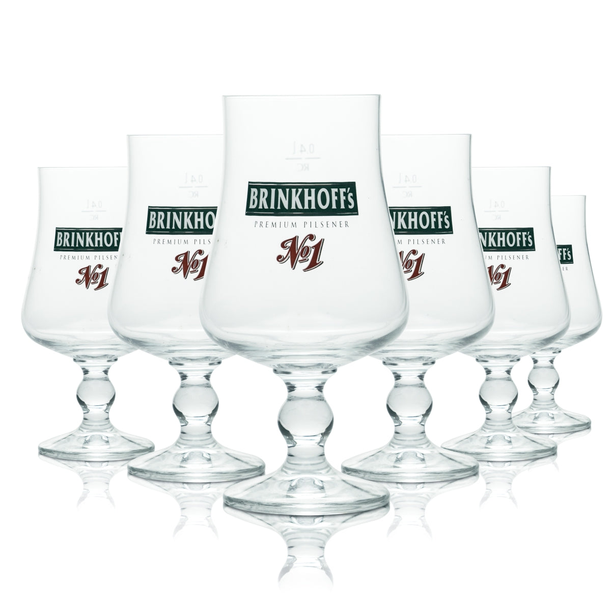 6 bicchieri Brinkhoffs da 0,4 l, forma tulipano, per birra Pilsener, calibrati per uso gastronomico, birrificio