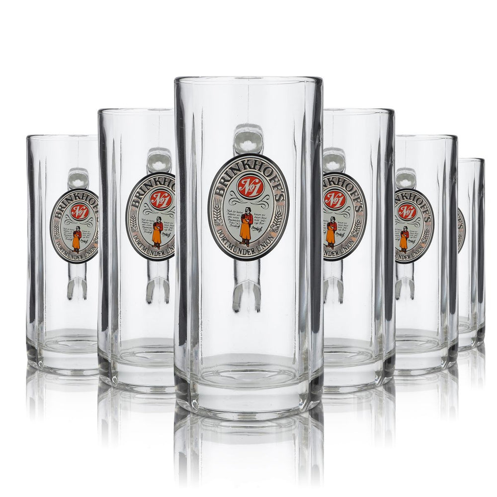 6 bicchieri Brinkhoffs da 0,5 l Set di boccali da birra Rielief Fidenza Humpen Seidel