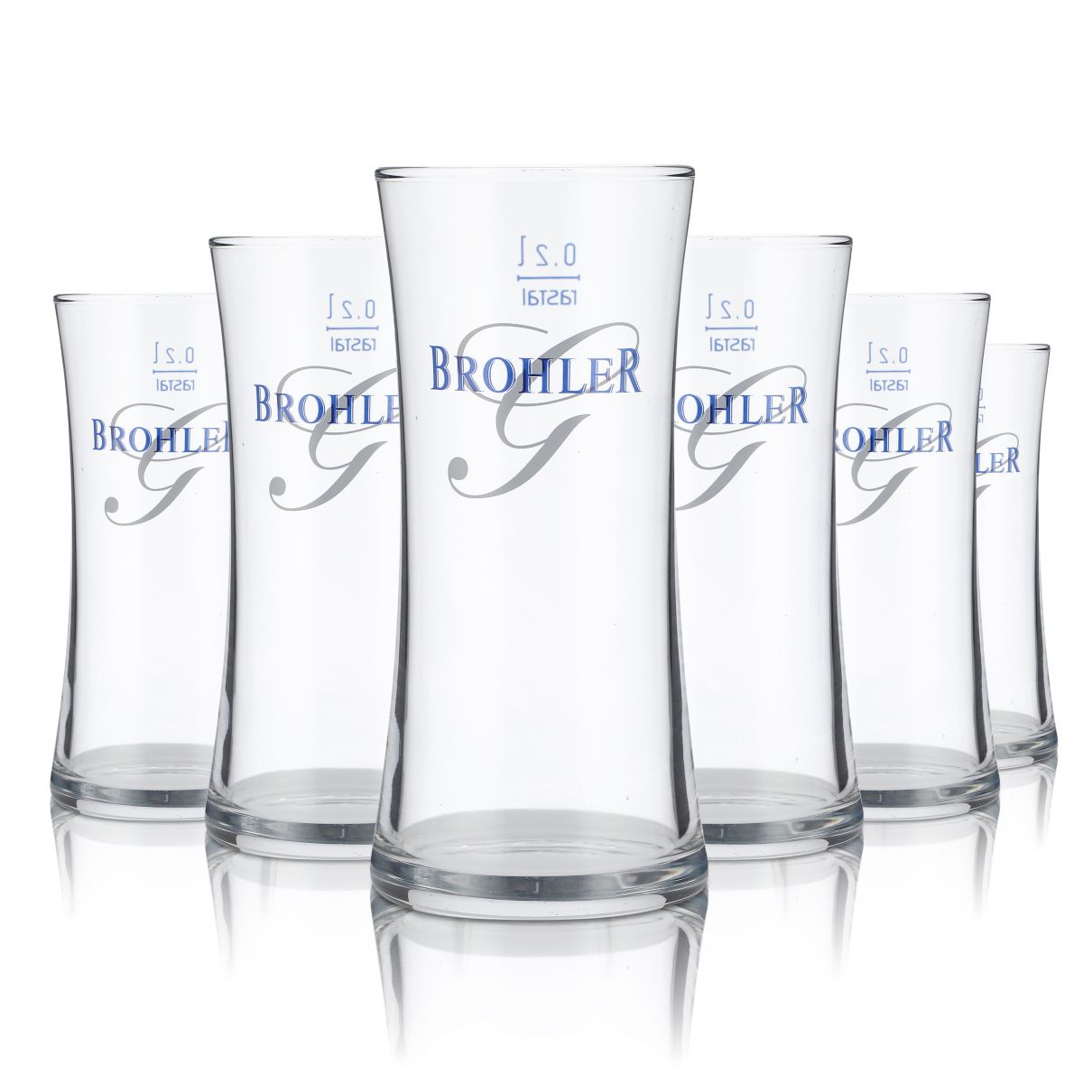 6 bicchieri in vetro Brohler da 0,2 l per acqua minerale Set di bicchieri per succhi di frutta e bibite gassate
