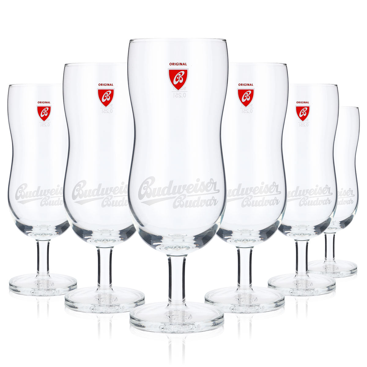 6 bicchieri da birra Budweiser 0,25 L Bicchieri da birra con profilo Bicchieri di design Budvar – Vista 5