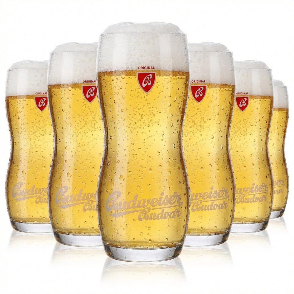 6 bicchieri da birra Budweiser 0,3 L Bicchieri da birra con profilo Bicchieri di design Budvar