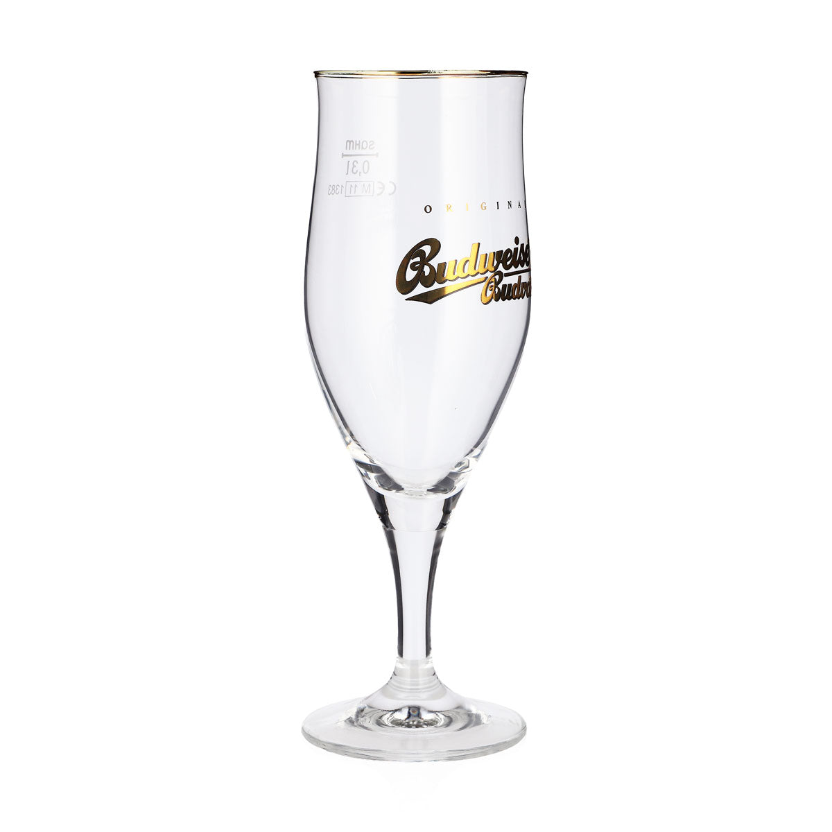 6 bicchieri da birra Budweiser da 0,3 l, a forma di coppa, con bordo dorato, modello "Sahm Tulpe" – Vista 3