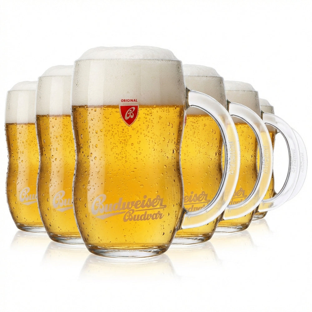 6 bicchieri da birra Budweiser da 0,5 l, boccale, bicchiere da birra, bicchiere sagomato