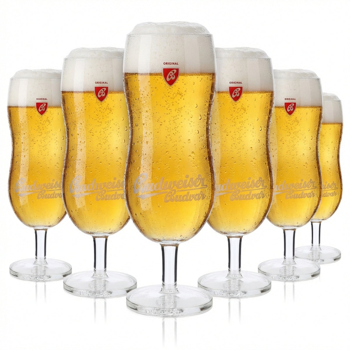 6 bicchieri da birra Budweiser da 0,4 l Bicchieri a calice Bicchieri sagomati