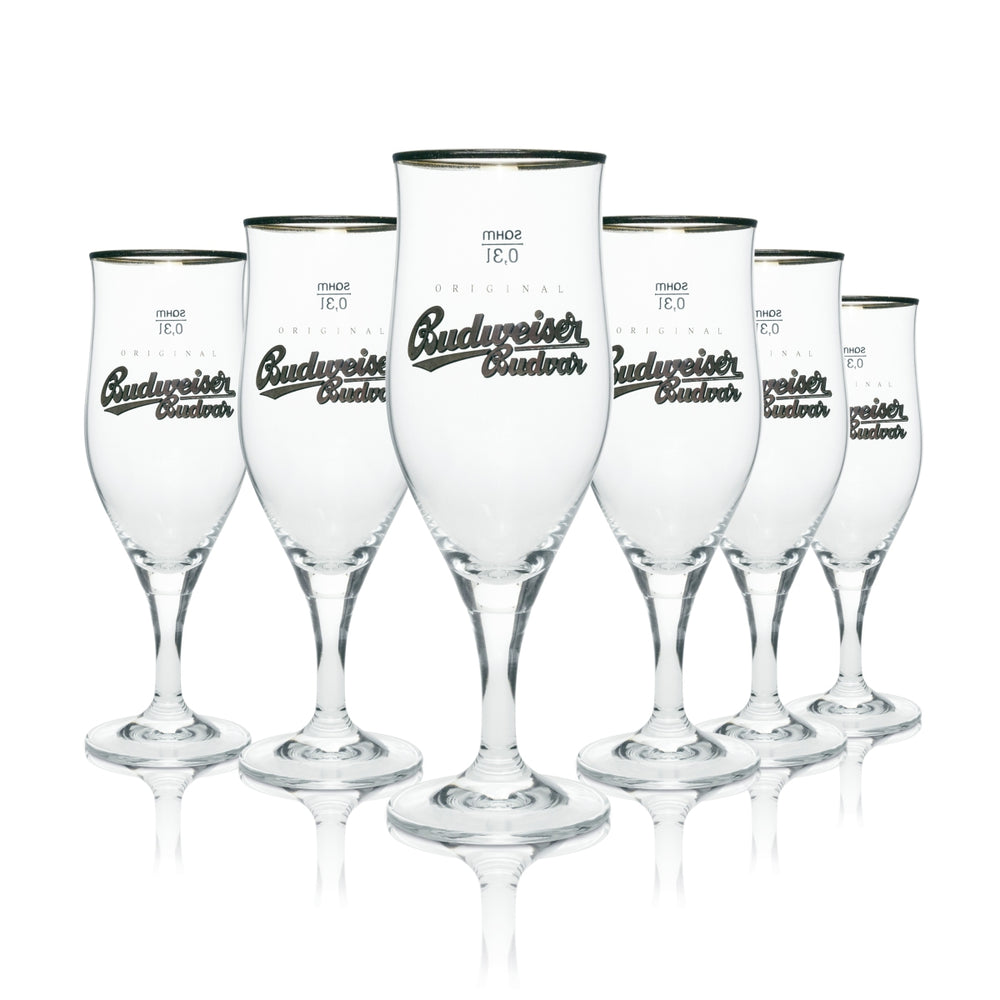 6 bicchieri da birra Budweiser Original Budweiser Budvar 0,3 l Sahm