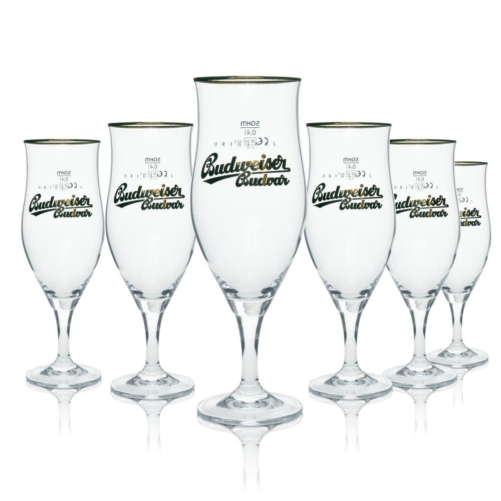 6 bicchieri da birra Budweiser Original Budweiser Budvar 0,4 l Sahm