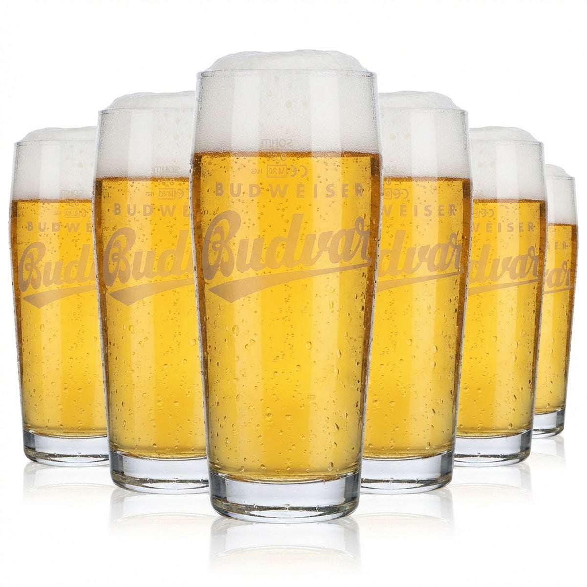 6 bicchieri da birra Budweiser Willigläser 0,5 l Bicchieri da birra con logo bianco