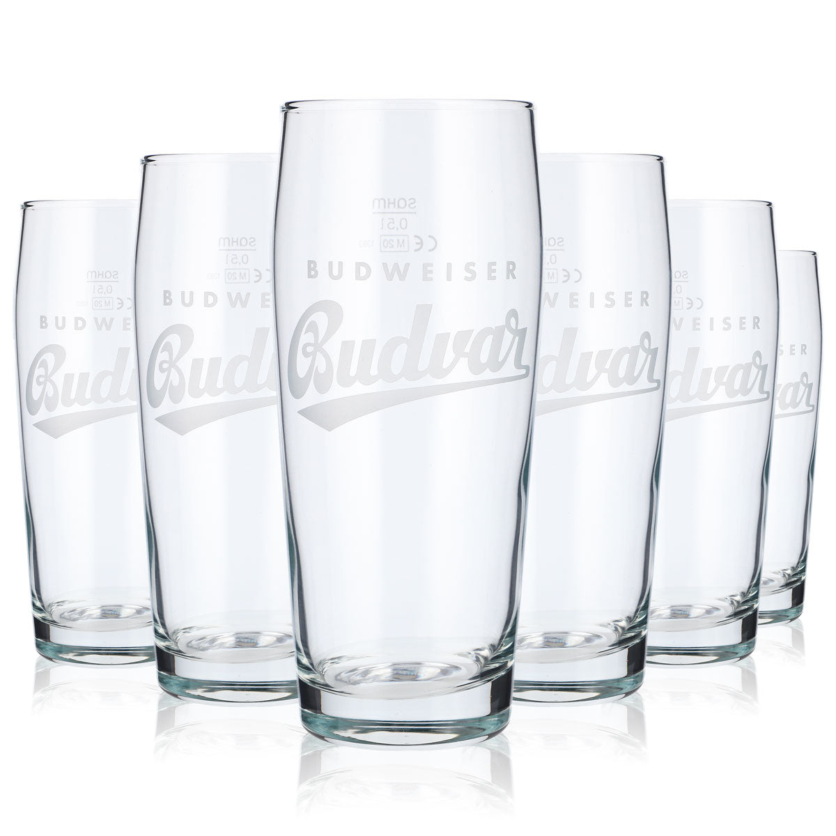 6 bicchieri da birra Budweiser Willigläser 0,5 l Bicchieri da birra con logo bianco – Vista 5